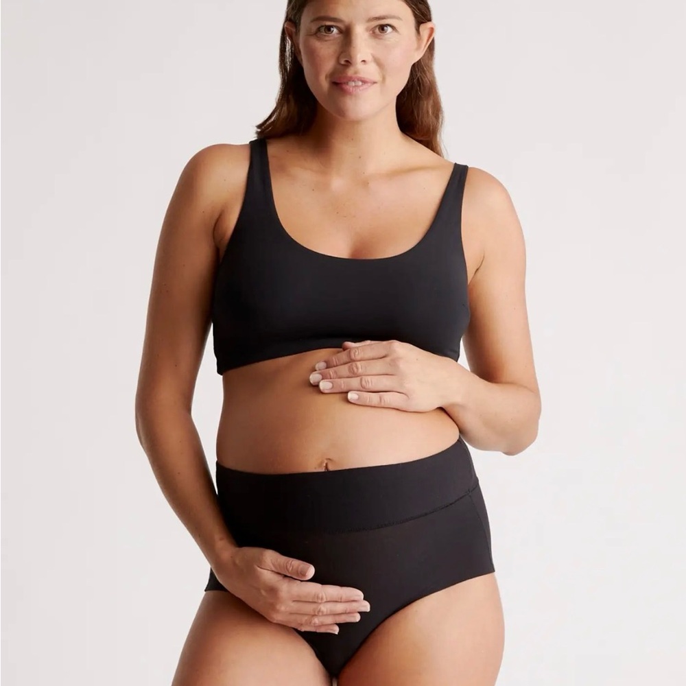 Micromodal Maternity and Postpartum Bralette in Black Size Large r329
